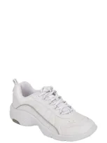 Easy Spirit Punter Womens Leather Lace-up Walking Shoes In White