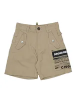 Dsquared2 Kids' Stretch Cotton Gabardine Shorts In Yellow