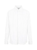 Bottega Veneta Pinstripe Cotton Button-up Shirt In White