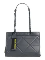 Rebelle Woman Shoulder Bag Steel Grey Size - Soft Leather