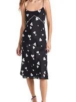 Marni Heart-print Midi Silk Dress In Multicolor