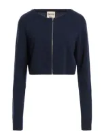 Semicouture Woman Cardigan Navy Blue Size L Wool, Polyamide