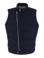 Brunello Cucinelli Straight Hem Padded Gilet In Blue