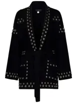 Alanui Stud-embellished Virgin-wool Cardigan In Black