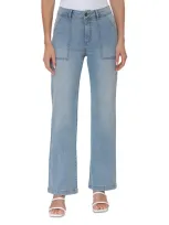 Bagatelle High Rise Wide Leg Jeans In Drizzle Wash