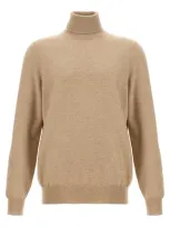 Brunello Cucinelli Cashmere Turtleneck Sweater In Cream