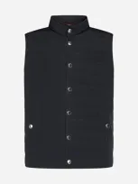 Brunello Cucinelli Padded Nylon Down Vest In Black