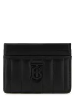 Burberry Black Leather Card Holder In Blackblack