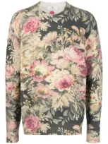 Etro Floral-print Wool Jumper In Green