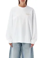 Ganni Future Heavy Jersey Palm T-shirt In Bright White