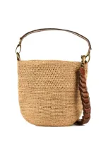 Ibeliv Akama Natural Raffia Bucket Bag In Beige