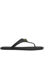 Versace Alia Flip Flops In Black