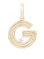 Adina Reyter Groovy Initial Diamond Pendant Charm In Yellow Gold - G