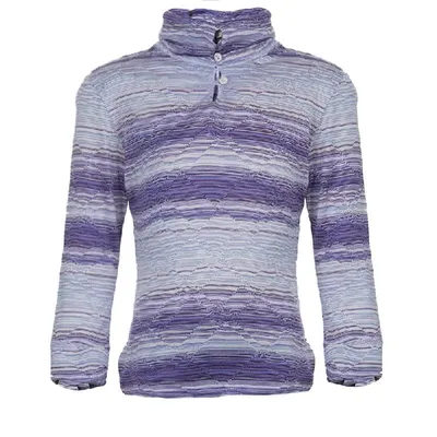 Pre-owned Missoni Purple Striped Long Sleeve Collared T-shirt 10 Yrs