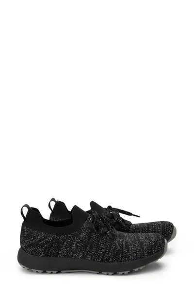 Traq By Alegria Alegria Froliq Water Resistant Knit Sneaker In Zesty Black Fabric