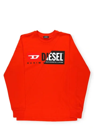 Diesel Kids' Tdiegocuty T-shirt In Orange