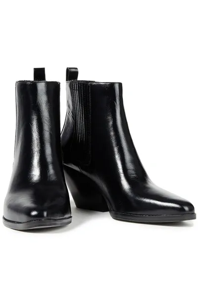 Michael Michael Kors Leather Ankle Boots In Black