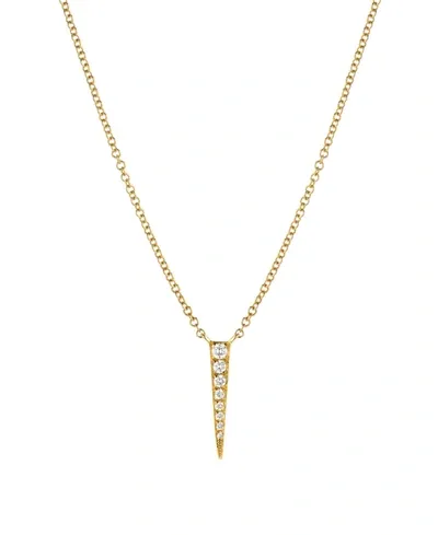 Zoe Lev 14k Yellow Gold Diamond Dagger Pendant Necklace, 18