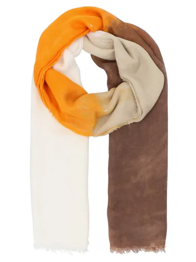 Faliero Sarti Alba Scarf In Yellow White And Brown