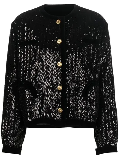 Blazé Milano Sequin-embellished Single-breasted Jacket In Nero