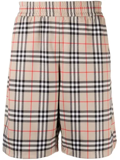 Burberry Debson Shorts With Vintage Check Pattern In Multicolor