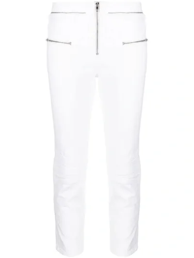 Isabel Marant Loma Straight-leg Ankle Zip-hem Moto Pants In White