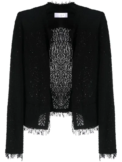 Iro Shavani Boucle Cardigan In Black