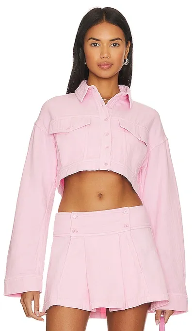 Lovers & Friends Sean Cropped Jacket In Pink