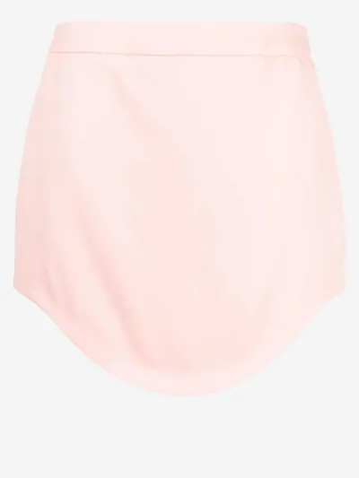 Casablanca Pink Tailoring Mini Skirt With Curved Hem