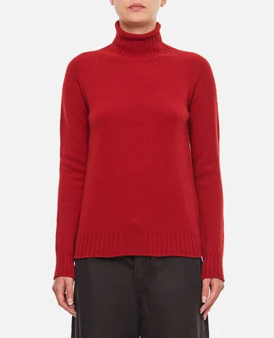 Drumohr Lamswool Turtleneck Sweater In Red