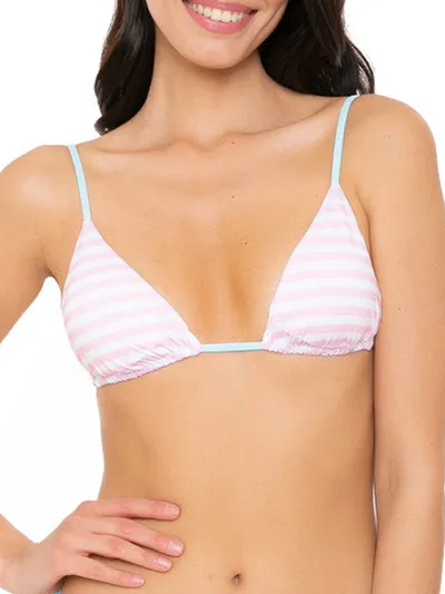 Mc2 Saint Barth Pink Woman Striped Triangle Top