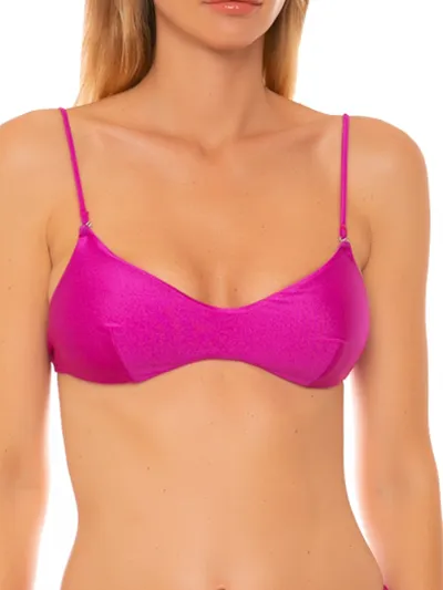 Mc2 Saint Barth Fucsia Bralette Top (shoulder Straps Sold Separately) Aperikini Collection In Pink