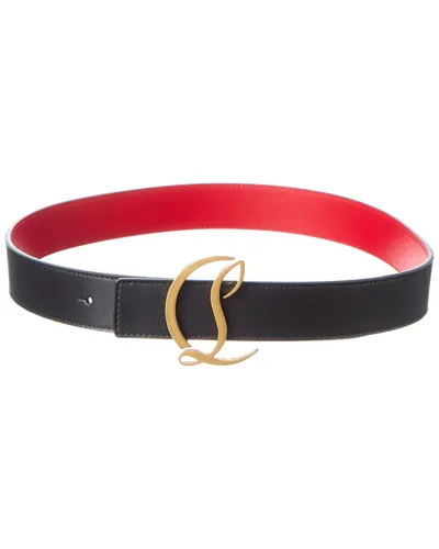 Christian Louboutin Logo-buckle Leather Belt In Black