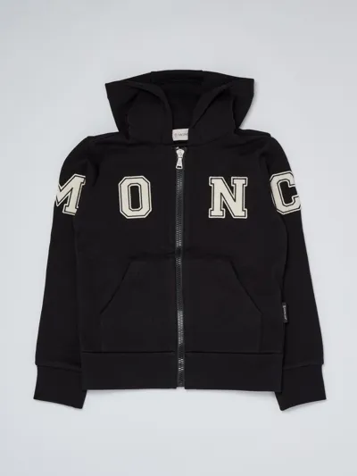 Moncler Kids' Cotton Sweatshirt In Nero