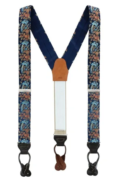 Trafalgar Birds Of Prosperity Suspenders In Navy