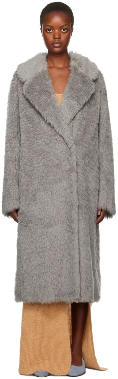 Stand Studio Gray Nicole Faux-fur Coat