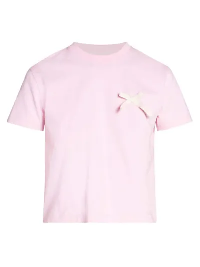 Jacquemus Le Tshirt Noeud Cotton Jersey T-shirt In Pink