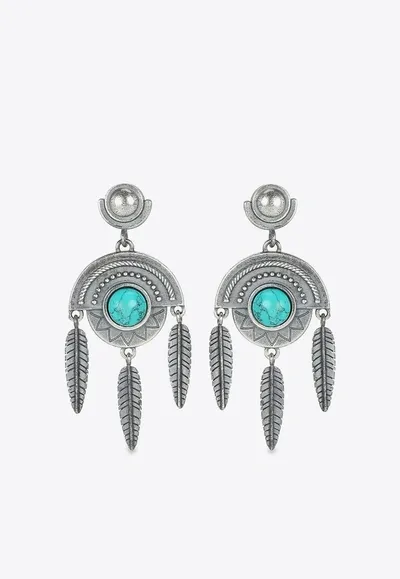 Nove25 Amulet Shield Earrings In Blue