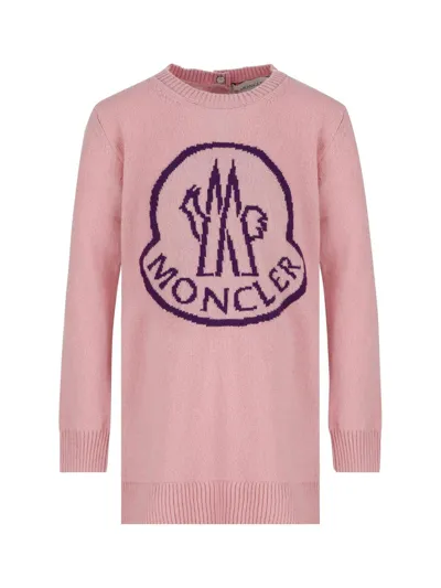 Moncler Babies' Wool Dress In Pink