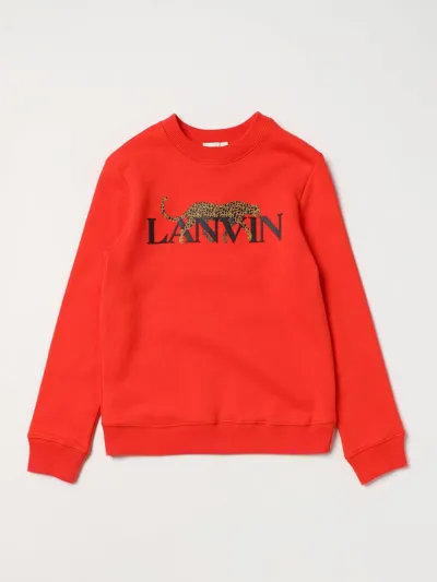 Lanvin Teen Boys Red Cotton Sweatshirt