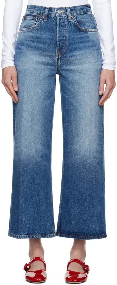 Re/done Wide Leg Jeans In Blue