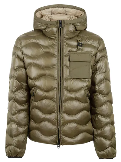 Blauer Patched Pocket Quilted Puffer Jacket In 301cb