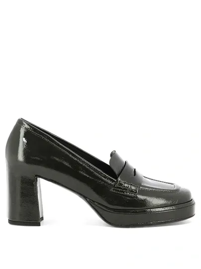 Del Carlo Lisbona Heeled Loafers In Black