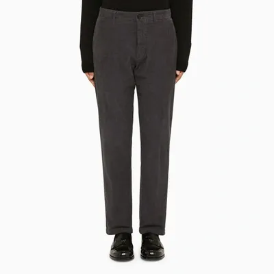 Department 5 Regular Grey Ribbed Trousers In Gray