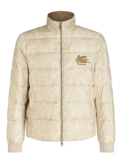 Etro Paisley-print Padded Jacket In White