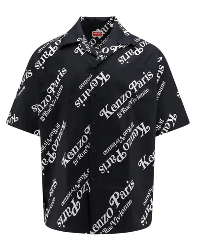 Kenzo Monogram Printed Buttoned Shirt In Black