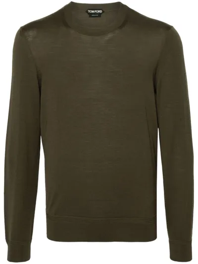 Tom Ford Fine-ribbed Wool Jumper In Green