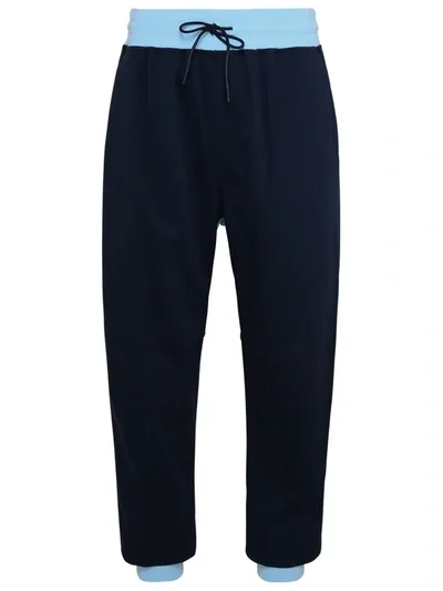 Ferrari Man Navy Cotton Blend Pants In Blue