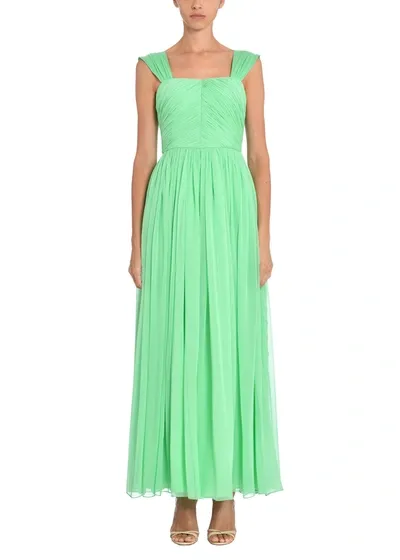 Adam Lippes Women's Pleated Silk Chiffon Gown In Mint