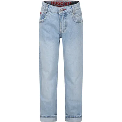 Hugo Boss Kids' Denim Jeans For Boy With Logo